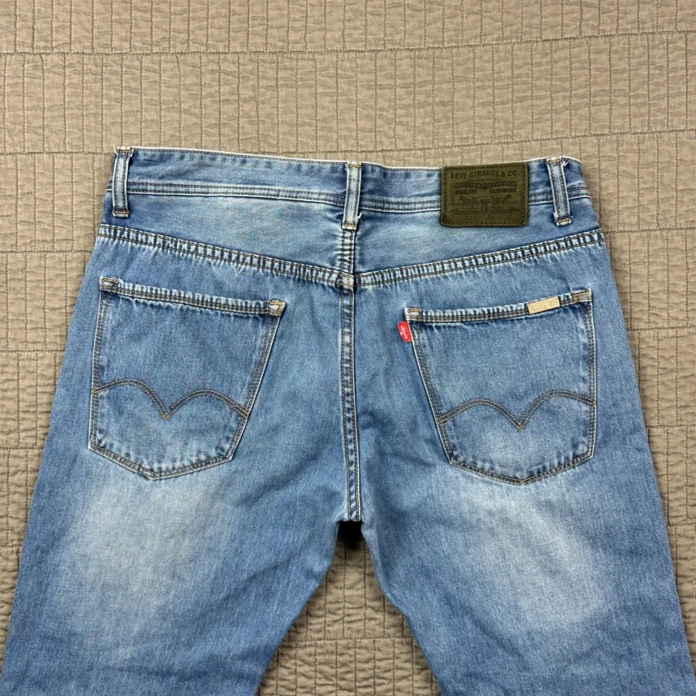 Levi's 504 Jeans Men 36 (34x29) Straight Stretch‎ Medium Wash Denim Button Fly